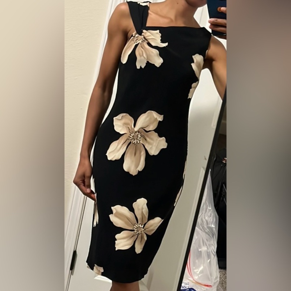 Dress Barn Floral Mis-Match Shoulder Dress (Vintage?)